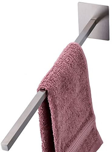 Handtuchhalter ohne Bohren Einarmig - 40cm - Rostfreier Edelstahl - Hält Bombenfest - Schnelle Montage - Umweltfreundlich Verpackt (Silber)