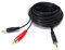 DRUT 10m 3.5mm to Twin RCA Stereo Aux Phono Audio Cable Mini Jack Lead Cord Y Splitter Headphone Cord RCA Y Splitter Adapter 33ft Black Gold Connectors