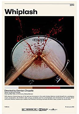 Meitux Whiplash Filmposter Leinwand Gemälde Wandkunst Poster für Schlafzimmer Wohnzimmer Ästhetische Dekoration 40 x 60 cm Unrahmen