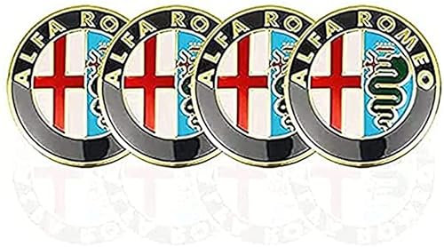 HEYCE 4 Stück Radnabenkappen Nabendeckel Felgendeckel Felgenkappen Radnabenabdeckung Radkappen 50mm für Alfa Romeo Mito 147 156 159 166 Giulietta Spider Stelvio,B