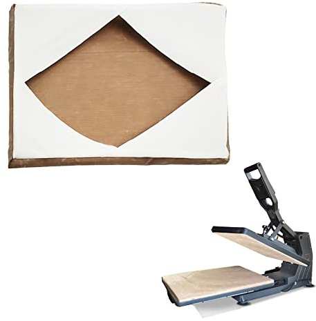 Heat Press Platen Wrap Cover, Non-Stick Heat Resistant Protector for Protecting Sublimation Heat Pressing Machine Plate Reusable Sheet Protective Cover for Heat Press Transfers (16x24inch, Brown)