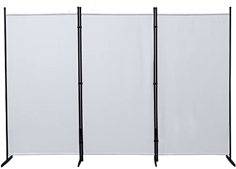 Mingone Cloison de Séparation 3 Panneaux Pliable pour Chambre à Coucher - Paravent Intérieur de Confidentialité et Décoration pour Salon, Balkon - Blanc