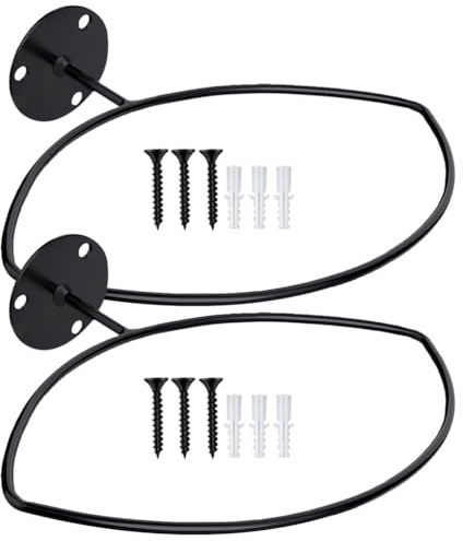 COLLBATH 2pcs Wall Mounted Ball Holder Rack Basketball Football Storage Display for Home Office Garage and School Easy Install Stylish Design
