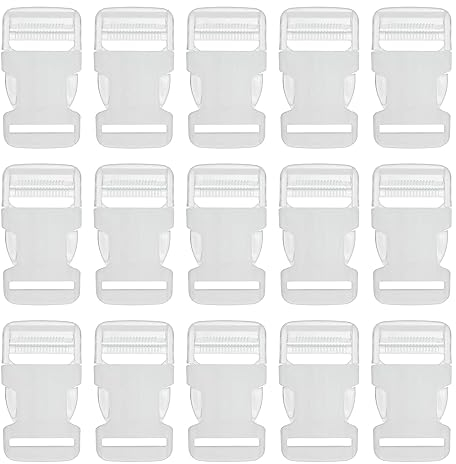 ZAHD 30 Stück Transparent kunststoffschnallen 20mm Steckschließer Klickverschluss DIY Ersatz Steckverschluss seitliche Schnallen, 20 mm breit Geeignet für Rucksackgurte Koffer oder Reisetaschen