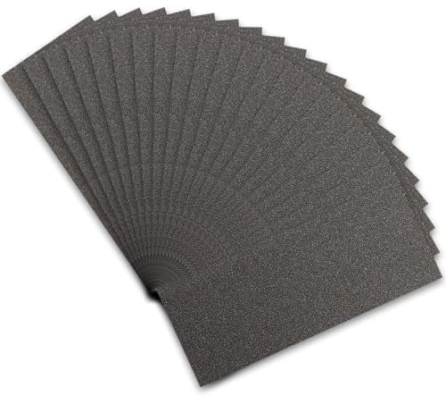 STEBRUAM Profi Schleifpapier Set 120 Körnung, 21 Stück Nass und Trocken Schleifpapier für Auto/Holzmöbel/Stein/Lack/Metall/Glas, 23 x 9 cm Schmirgelpapier