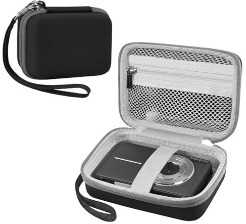Leayjeen Funda Protectora par Cámara Digital Compacta, Compatible con FAYIBUY/Kodak/Umipyiza/Amdeurdi/Amdeurdi/CCN/DPFIHRGO, Funda Protectora de Bolsa Dura de EVA (Solo Funda) Negro