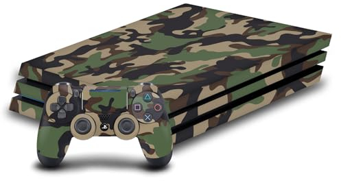 Head Case Designs Braun Und Grüner Camo Tarnung Vinyl Haut Gaming Aufkleber Abziehbild Abdeckung kompatibel mit Sony Playstation 4 PS4 Pro Console and DualShock 4 Controller