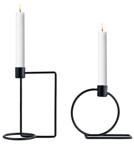 2er Set Skandinavischer Kerzenständer Svidal modern aus Metall 16 cm