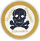 Seepferdchen® offizielles Totenkopf Abzeichen Gold zum Aufnähen | 2h Totenkopf Abzeichen für Stundenwimmer | einfach zum Aufnähen | Made in Germany