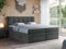 MKS MEBLE King Boxspringbett 200x200 Mit Bettkasten, Polsterbett Mit Multipocket-Matratze H4, Kopfteil und Topper - Dunkelgrau Struktur - Alvin