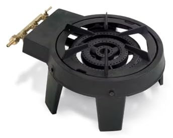 FORNELLONE FORNELLO GHISA GAS PORTATILE BRUCIATORE A 3 FUOCHI CAMPEGGIO CON GRIGLIA SMONTABILE