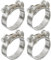 Edelstahl Auspuffschelle 74-79mm Schlauchschellen 4stk Edelstahl Gelenkbolzen Auspuffrohr Klemme Stark und Robust Gelenkbolzenschelle Edelstahl Passend für Motorrad-Ablassventil (4, 74-79mm)