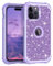Petocase for iPhone 14 Pro Case Glitter Sparkly Bling Shockproof Heavy Duty Hybrid Sturdy High Impact Protective Cover Case for Apple iPhone 14 Pro,Shiny Purple