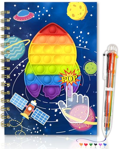 GINMLYDA Pop Notizbücher 21 x 14,5 cm 80 Linierte Blätter mit 6 Mehrfarbigen Kugelschreibern