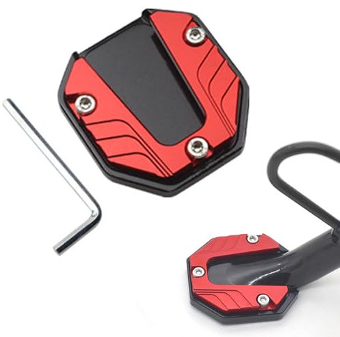 WERIGONI 1 soporte de montaje universal extendido para motocicleta, aleación de aluminio, antideslizante, soporte lateral, placa de soporte de extensión