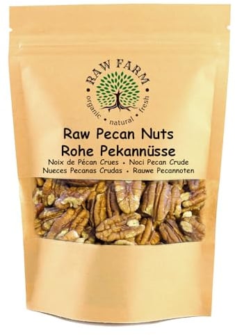 Raw Farm – Noci pecan crude sgusciate – 1kg – Senza glutine, senza soia – Ricche di fibre e minerali – 100% naturali