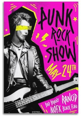 QPASRLAL Punk-Rock-Show-Poster, Leinwanddruck, Foto auf Leinwand, Rapper, Wanddekoration, Vintage, abstrakt, Hip-Hop-Rapper, Wandbilder, Premium-Bilder, Wandkunst für Schlafzimmer, 30 x 45 cm,