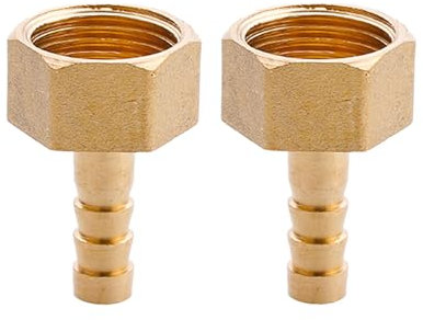 Lot de 2 raccords de tuyau cannelés en laiton G 1,27 cm, adaptateur de tuyau d'arrosage, raccord de tuyau d'arrosage pour carburant, air, gaz, eau, huile (8 mm)