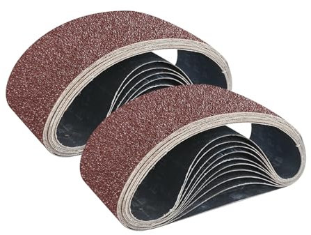 GZKTY Lot de 25 bandes abrasives 75 x 533 mm Grains (P80x5, P120x5, P150x5, P240x5, P320x5) pour ponceuse à bande