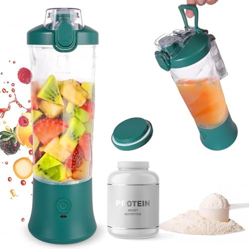 FRZA Batidora Portátil Recargable, 600 ml, Batería 4000 mAh, Mezclador de Proteínas Eléctrico