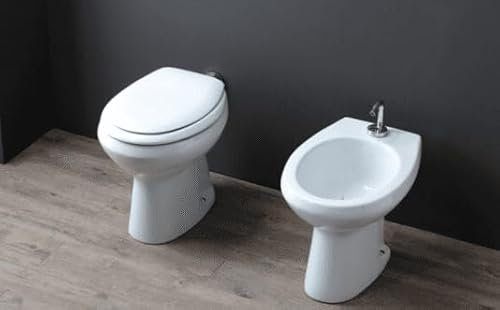 OPERA SANITARI Coppia Vaso e Bidet con scarico a terra o parete Fly coprivaso incluso
