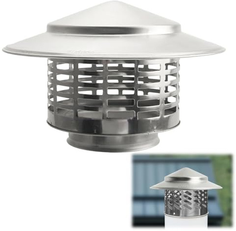 YushengTai Schornsteinabdeckung Regenhaube Schornstein Kaminabdeckung Edelstahl Kaminrohr Abdeckung Runder Regenhut Vogelschutz Edelstahl Dunstabzugshaube Schornstein Abluftabdeckung (75MM)