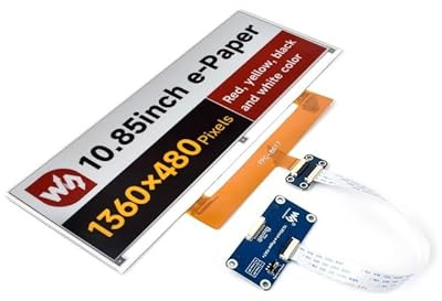TUOPUONE Display E-Paper da 10,9 pollici (G) Display E-Ink 1360x480 Interfaccia SPI rosso/giallo/nero/bianco con CAPPELLO Driver E-Paper