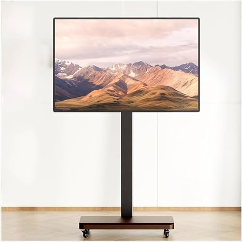 Mobile TV Cart On Wheels - Portable Floor Rolling TV Stand Holds, Height Adjustable TV Mount Stand, for 32-65 Inch LED Flat Screen, Up To 100kg, with Lockable Wheels