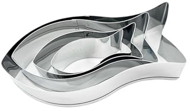 Fisch Ausstecher 4 Stück Ausstechformen Edelstahl Plätzchenformen Fisch Ausstechform Kommunion Set für Plätzchen Tortendeko und Konfirmation Taufe