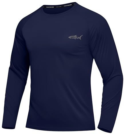Maglia Anti UV Uomo UPF 50+ Rashguard Maglietta Maniche Lunghe Protezione Solare Asciugatura Rapida T Shirt Sportiva Palestra Top Outdoor Tennis
