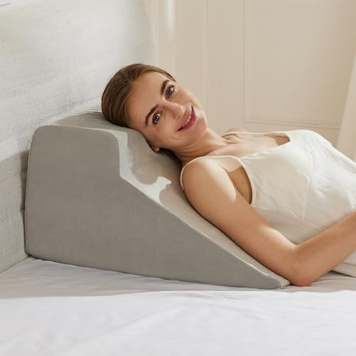 NOFFA Lesekissen & Keilkissen zur Beinerhöhung, Memory Foam Nacken, Rücken, Beinstützkissen, Abnehmbares Mehrzweckkissen für Bett, Sofa