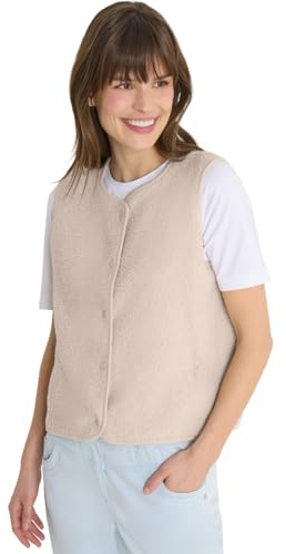 Cecil Weste aus Teddy-Material mit Rundhals teddy vanilla white L