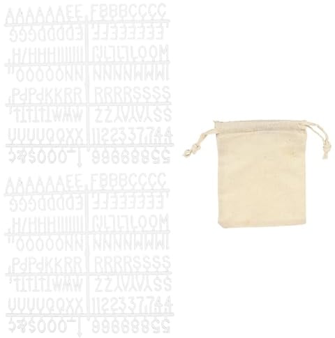 PATIKIL 294 Pezzi Set Lettere Di Plastica Per Lavagna In Feltro, Accessori Lavagna Messaggi Alfabeto Bianchi Inclusi Lettere Numeri E Cinturino Di Contenimento Per Caffè