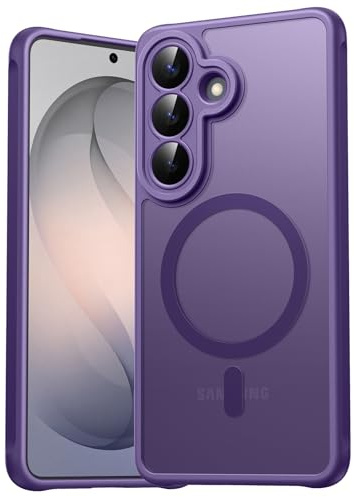 EASDNB für Samsung Galaxy S26 Hülle Magsafe mit Kameraschutz, Magnetisch Handyhülle für Samsung S26 Hülle, Stoßfeste Kratzfeste Durchscheinende Schutzhülle für Galaxy S26 Case, Lila