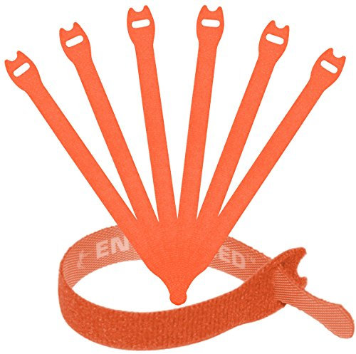 Reusable Cable Ties 1/2 x 8 (1.25cm x 20cm) - 30 Pack (Orange)