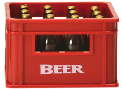 Bierkiste Flaschenöffner mit Magnet in rot - Bierkasten Bieröffner Kapselheber