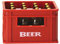 Bierkiste Flaschenöffner mit Magnet in rot - Bierkasten Bieröffner Kapselheber