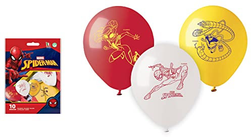 Ciao- Set 10 Palloncini Colorati Spider-Man, Multicolore, 29581