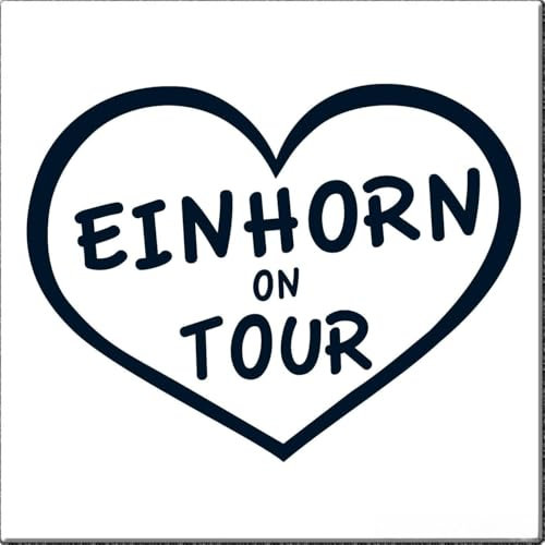 cartattoo4you® AK-01030 | Einhorn ON Tour | K-Serie | Autoaufkleber Aufkleber Farbe stahlblau,in 24 Farben erhältlich,glänzend 13 x 10 cm