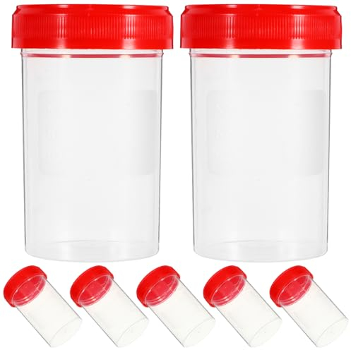 Ueetek Contenitori per campioni, 20 pezzi, pratici contenitori per urina, in plastica, da 60 ml, sterili, senza etichetta, per uso medico di laboratorio, colore casuale