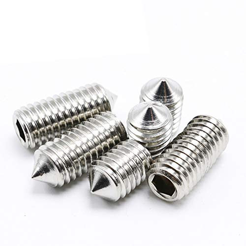 M2 Cône point Ensemble de vis Douille hexagonale Vis sans tête 100 pcs M2 x 4mm Argenté