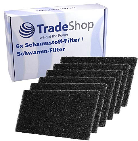 6x Schaumstoff-Filter für Bauknecht TK Pro 74A+ 74A++ 84A+ 84A++ 94A++ TK Sport 2012 TK Uniq 72A DI 73A DI 82A FLD 83A GBW 92A FLD 93A GBW TRKA 4580 580 6580 7781 8002 TRKA Eco 4580 4590 580 6580 6590
