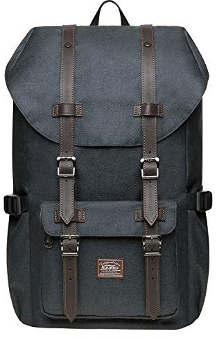 KAUKKO Laptop-Rucksack, funktionelle Outdoor-Tasche für Reisen & Camping, Studentenrucksack für Studenten, Dunkelgrau [K1023], 45 x 27 x 17cm (HxBxT), Schulrucksack