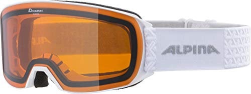 ALPINA NAKISKA - Beschlagfreie, Extrem Robuste & Bruchsichere OTG Skibrille Mit 100% UV-Schutz Für Erwachsene, white, One Size