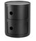 Kartell Mueble contenedor, Tecnopolímero termoplástico Reciclado, Negro Opaco, H 40 cm, 2 elementos Recycled