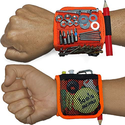 MEBTOOLS Magnetarmband mit 20 starken Magneten zum Halten von Schrauben, Nägeln, Bohrern, bestes einzigartiges Werkzeug Geschenk für Männer, Vater, Heimwerker, Ehemann, Freund, Ihn, Frauen und mehr