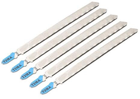 WNJ-TOOL, 5Pcs Saw Blade T318A HCS Curved Extra Long High Hardness Jigsaw Blades For High Metal Cutting 132mm Length