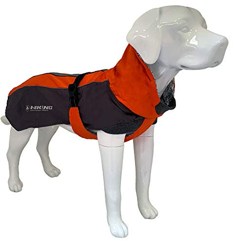 Croci Hiking Hundemantel, wasserdicht, Makalu, temperaturregulierendes Futter, Schwarz/Orange, 30 cm