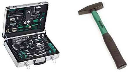Brüder Mannesmann 124-tlg. Werkzeugsatz im Alukoffer, M29072 & Mannesmann Schlosserhammer 500 g, M76515