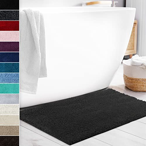 Floordirekt Badematte Sky Soft | Eckig & Rund | Badezimmerteppich | Extra flauschig | rutschfest & Schnell trocknend | Viele Farben & Größen (80 x 150 cm, Dunkelgrau)